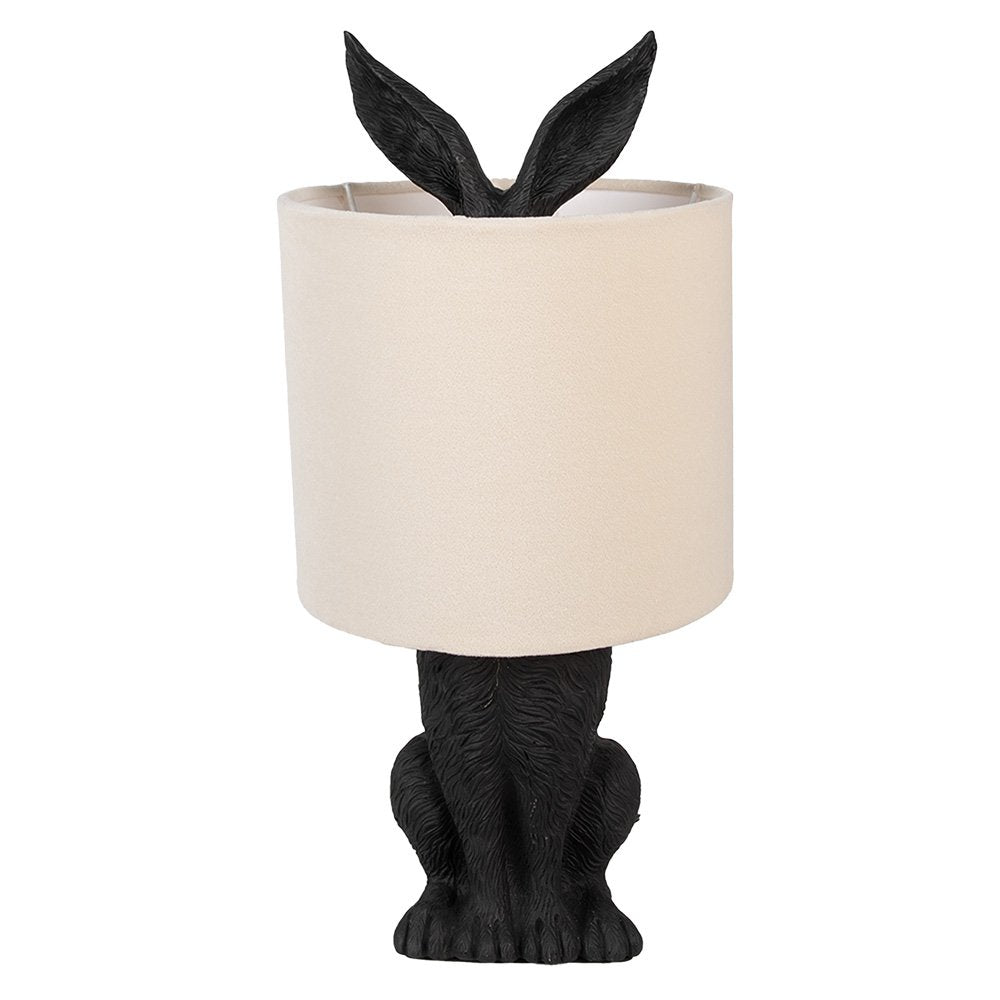 Tischleuchte Rabbit Ø 20x43 cm Schwarz Beige Kunststoff