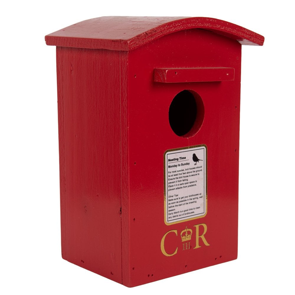 Vogelhaus 14x12x21 cm rotes Holz