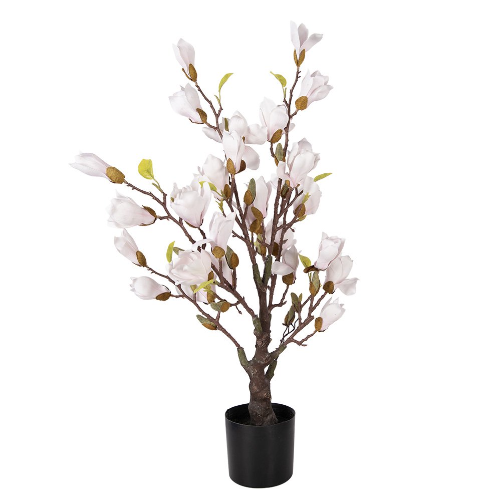 Künstliche Pflanze Magnolie 20x20x75 cm Rosa Kunststoff