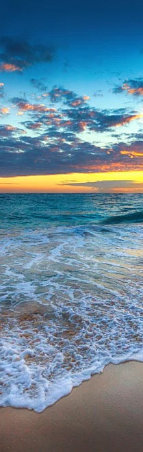 Duschrückwand - Sonnenaufgang über dem Strand