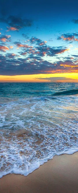 Duschrückwand - Sonnenaufgang über dem Strand