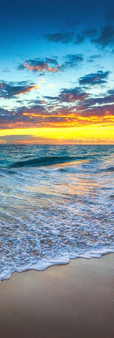 Duschrückwand - Sonnenaufgang über dem Strand