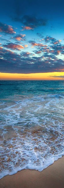Duschrückwand - Sonnenaufgang über dem Strand