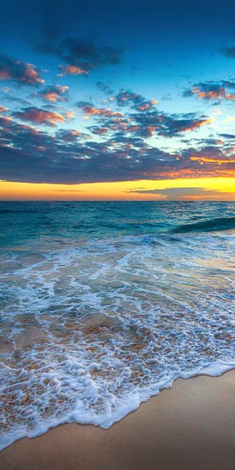 Duschrückwand - Sonnenaufgang über dem Strand