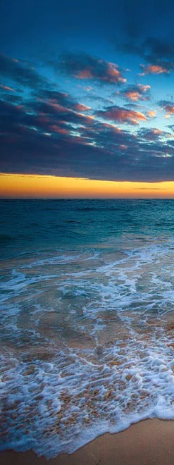 Duschrückwand - Sonnenaufgang über dem Strand