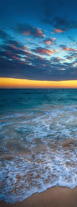 Duschrückwand - Sonnenaufgang über dem Strand