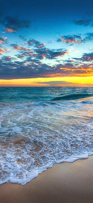 Duschrückwand - Sonnenaufgang über dem Strand