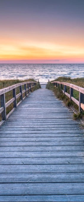 Duschrückwand - Holzsteg am Strand