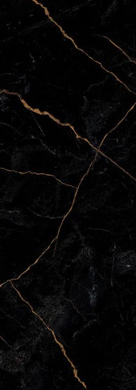 Duschrückwand - Schwarzer Marmor mit dünnen goldenen Adern