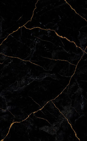 Duschrückwand - Schwarzer Marmor mit dünnen goldenen Adern