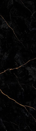 Duschrückwand - Schwarzer Marmor mit dünnen goldenen Adern