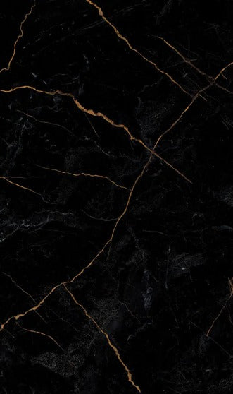 Duschrückwand - Schwarzer Marmor mit dünnen goldenen Adern