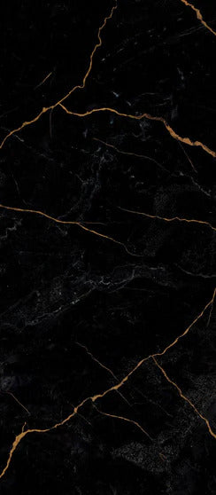 Duschrückwand - Schwarzer Marmor mit dünnen goldenen Adern