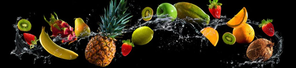 Küchenrückwand - Früchte mit Wasserspritzern