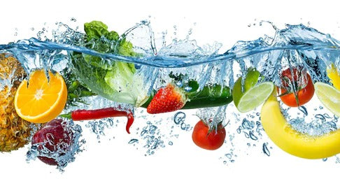 Küchenrückwand - Obst & Gemüse im Wasser