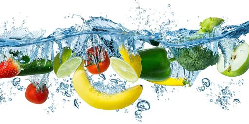 Küchenrückwand - Obst & Gemüse im Wasser