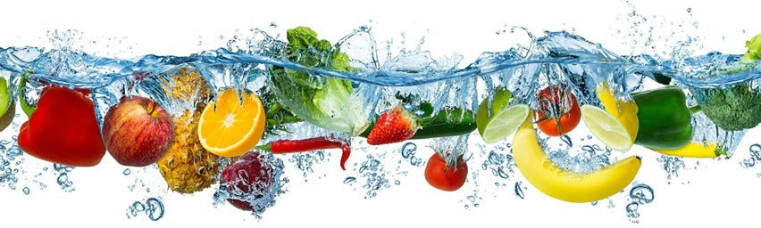 Küchenrückwand - Obst & Gemüse im Wasser