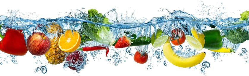 Küchenrückwand - Obst & Gemüse im Wasser