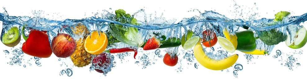 Küchenrückwand - Obst & Gemüse im Wasser