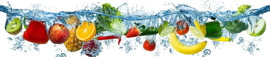 Küchenrückwand - Obst & Gemüse im Wasser