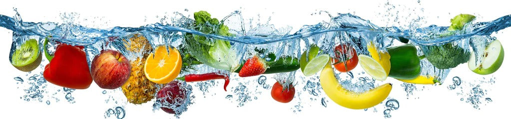 Küchenrückwand - Obst & Gemüse im Wasser