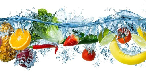 Küchenrückwand - Obst & Gemüse im Wasser