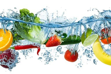 Küchenrückwand - Obst & Gemüse im Wasser