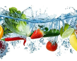 Küchenrückwand - Obst & Gemüse im Wasser