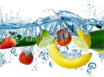 Küchenrückwand - Obst & Gemüse im Wasser