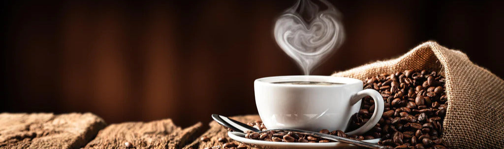 Küchenrückwand - Kaffeetasse mit herzförmigem Dampf