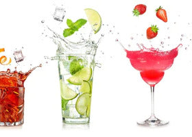 Küchenrückwand - Spritzende Cocktails