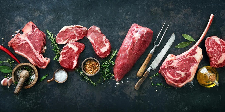 Küchenrückwand - Steakvariationen auf Schieferplatte