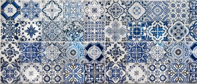 Küchenrückwand - Blaue portugiesische Azulejo-Fliesen