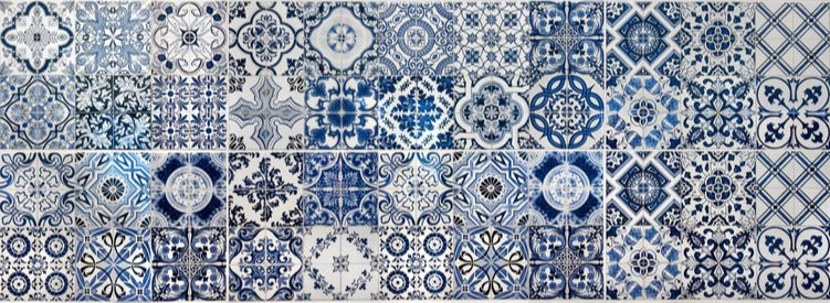 Küchenrückwand - Blaue portugiesische Azulejo-Fliesen