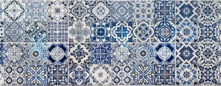 Küchenrückwand - Blaue portugiesische Azulejo-Fliesen