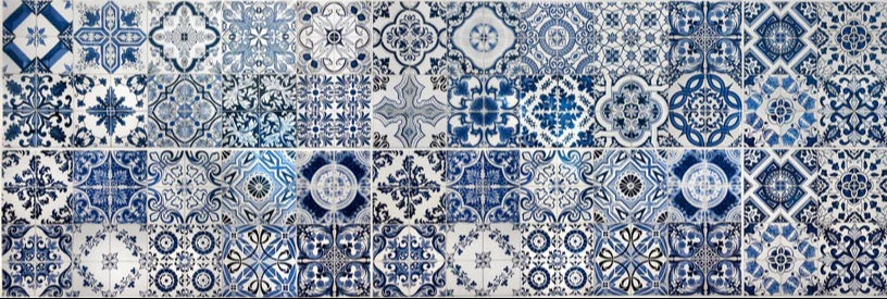 Küchenrückwand - Blaue portugiesische Azulejo-Fliesen