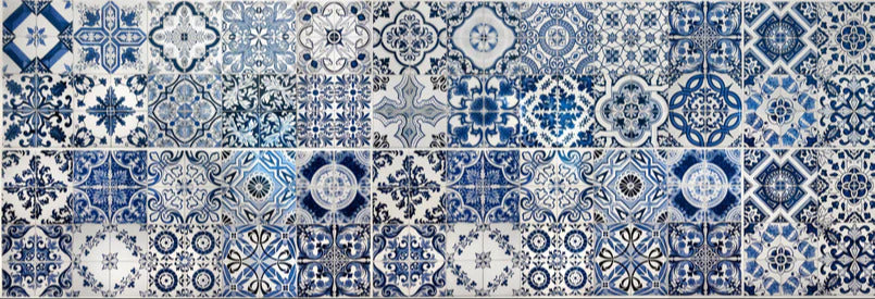 Küchenrückwand - Blaue portugiesische Azulejo-Fliesen