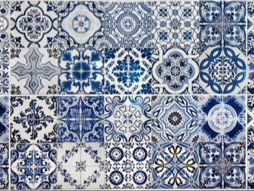Küchenrückwand - Blaue portugiesische Azulejo-Fliesen