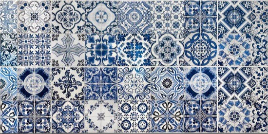 Küchenrückwand - Blaue portugiesische Azulejo-Fliesen