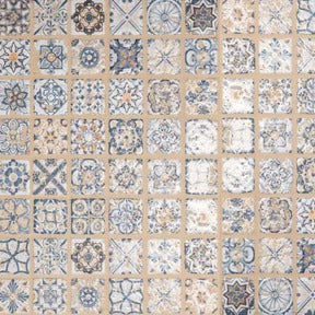 Küchenrückwand - Beige-blau Vintage Mosaik