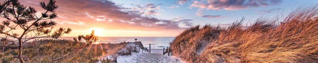 Küchenrückwand - Romantischer Sandweg zum Strand