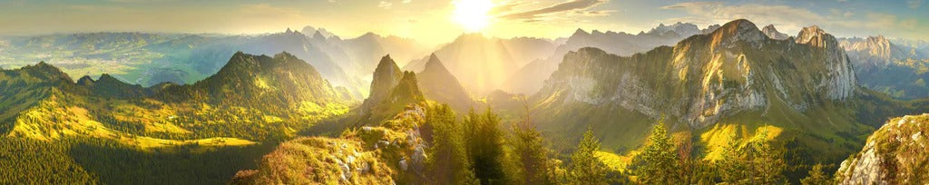 Küchenrückwand - Sonnenaugang über Schweizer Alpen