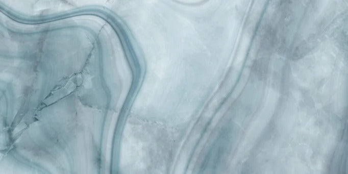 Küchenrückwand - Weiß-Grau-Blauer Marmor