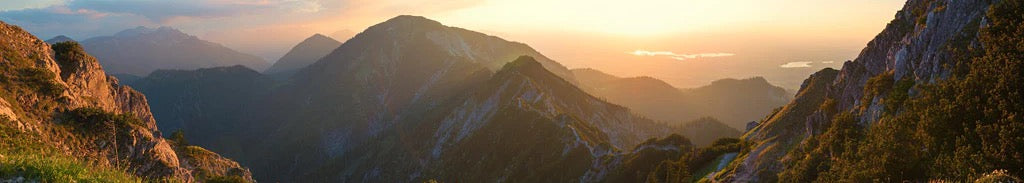 Küchenrückwand - Panorama der bayrischen Alpen bei Abendsonne