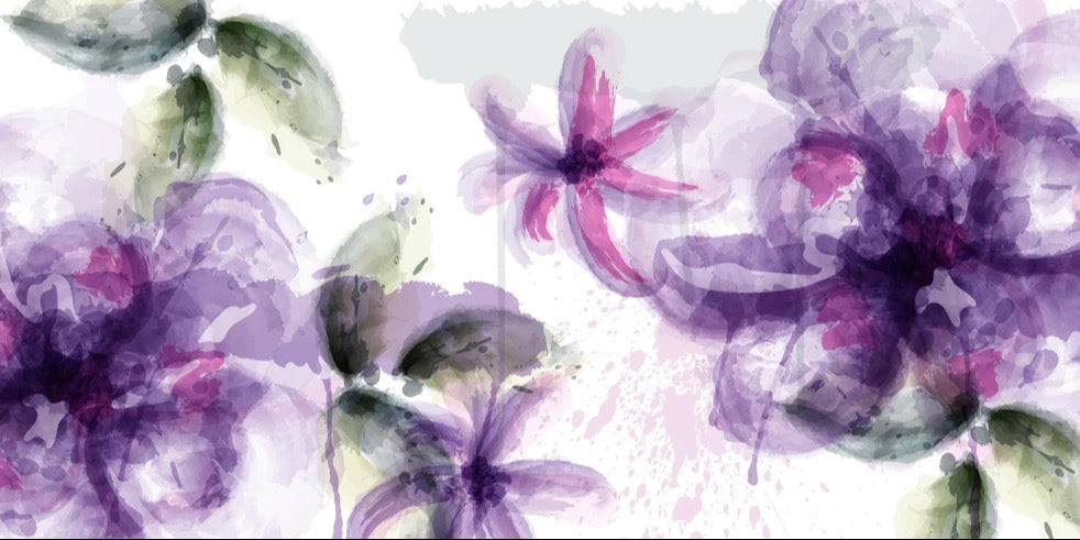 Küchenrückwand - Aquarall Blumen