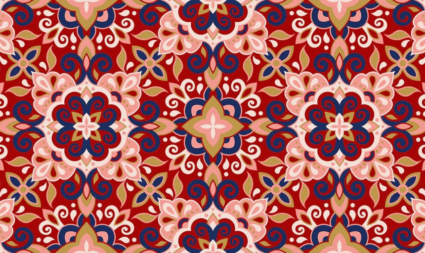 Küchenrückwand - Blumige Fliesen