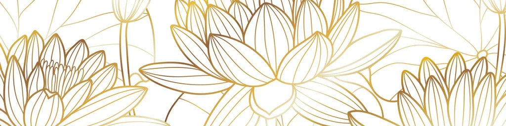 Küchenrückwand - Weiß-goldene Blüten