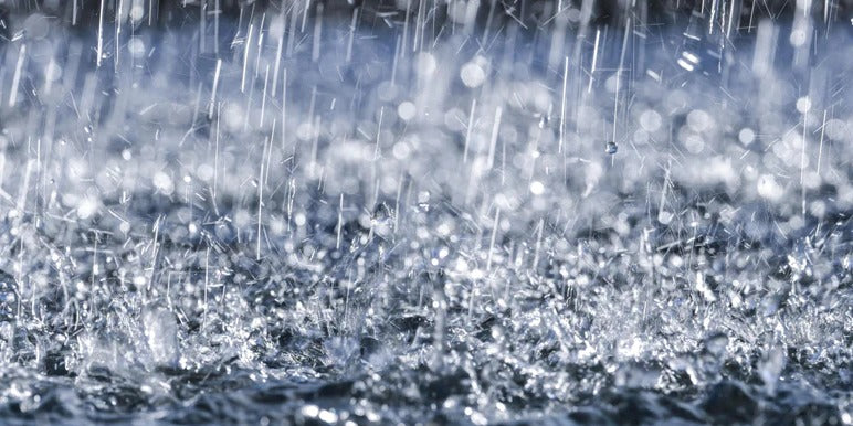 Küchenrückwand - Regentropfen im Detail