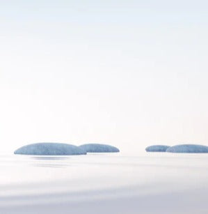 Küchenrückwand - Steine und Gras im See Querformat