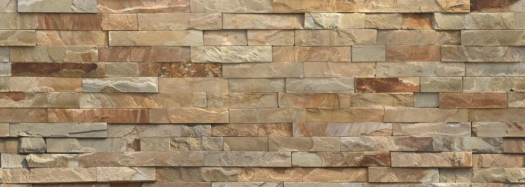 Küchenrückwand - Streifiges Steinwandmuster